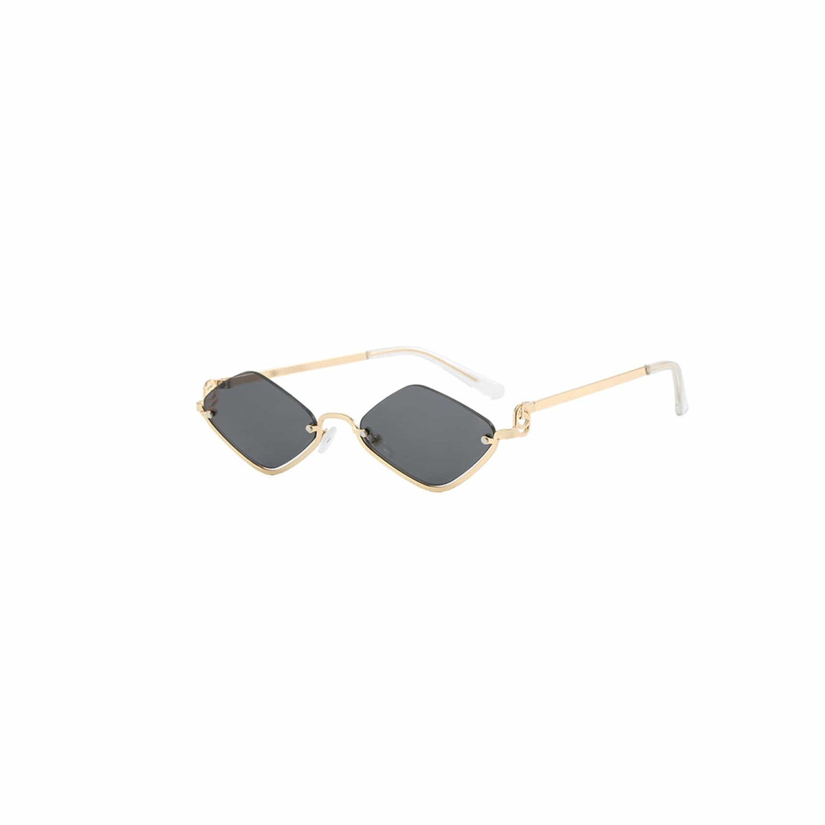 Geometric Open-Bottom Metal Sunglasses