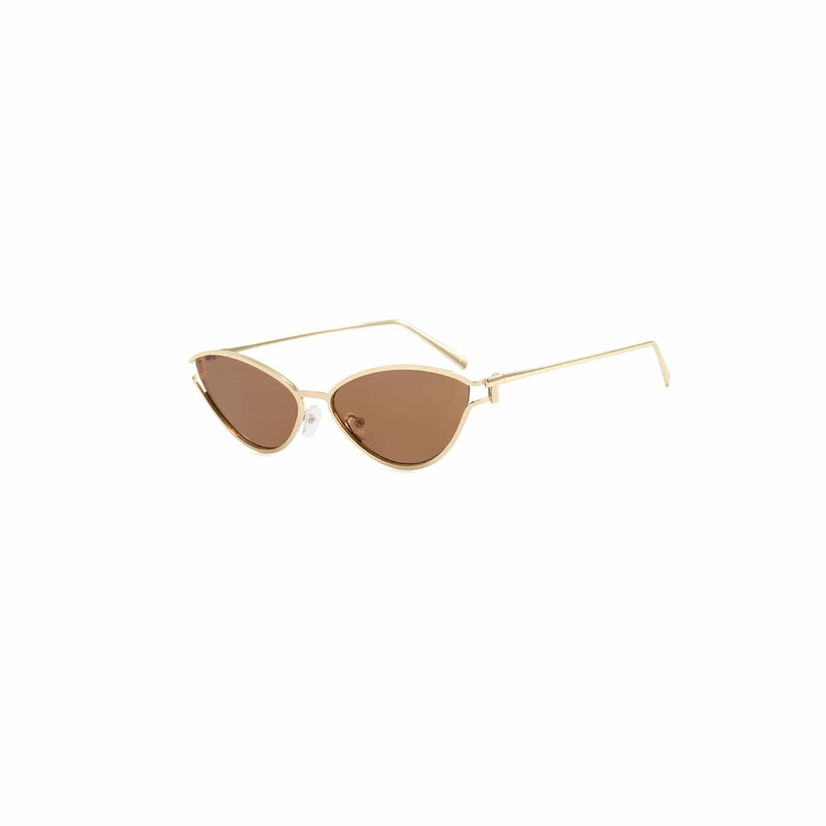 Slim Metal Upswept-Lens Sunglasses