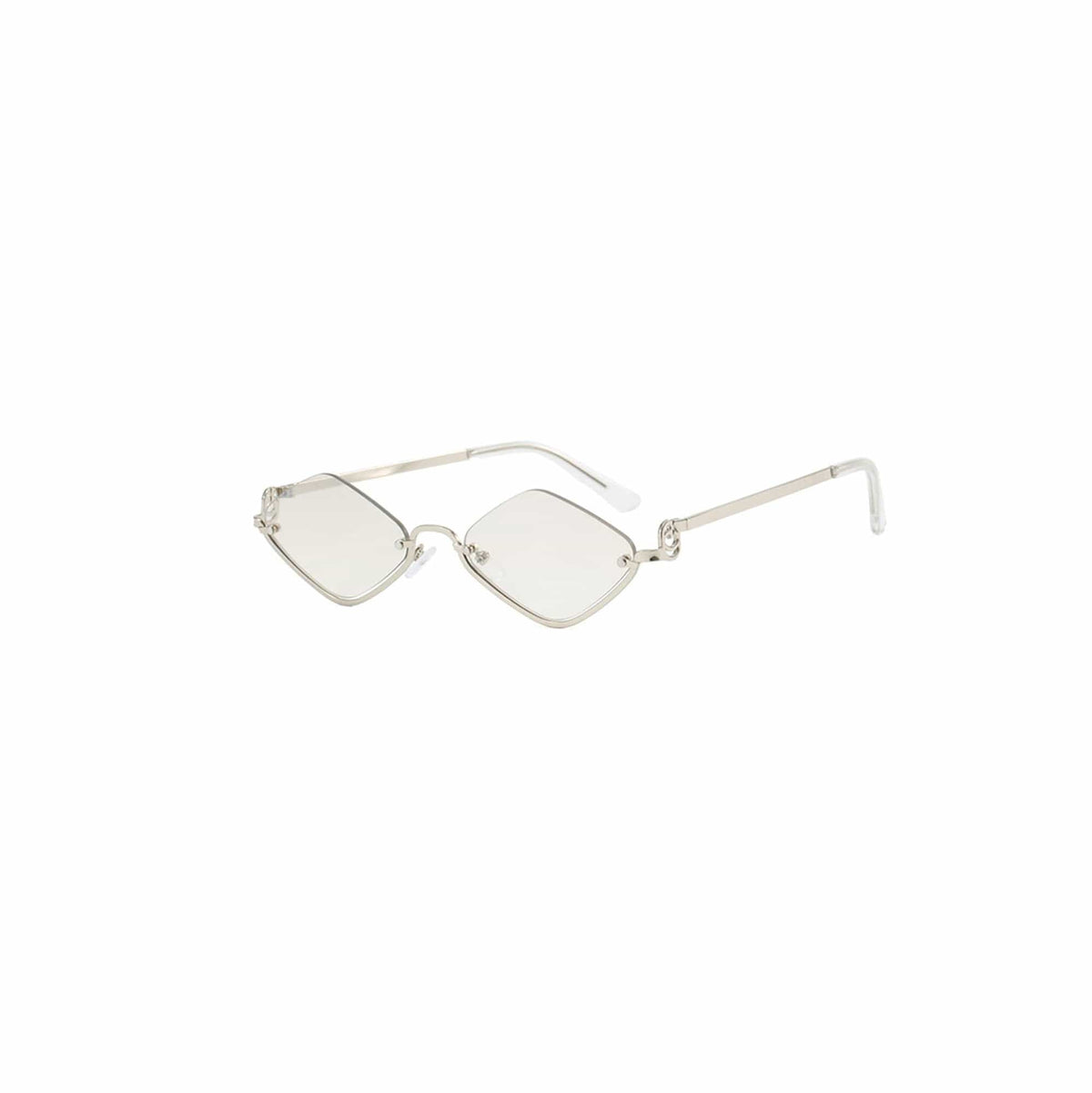 Geometric Open-Bottom Metal Sunglasses