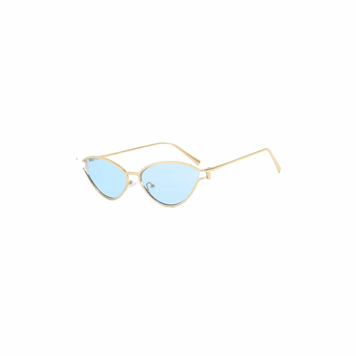 Slim Metal Upswept-Lens Sunglasses