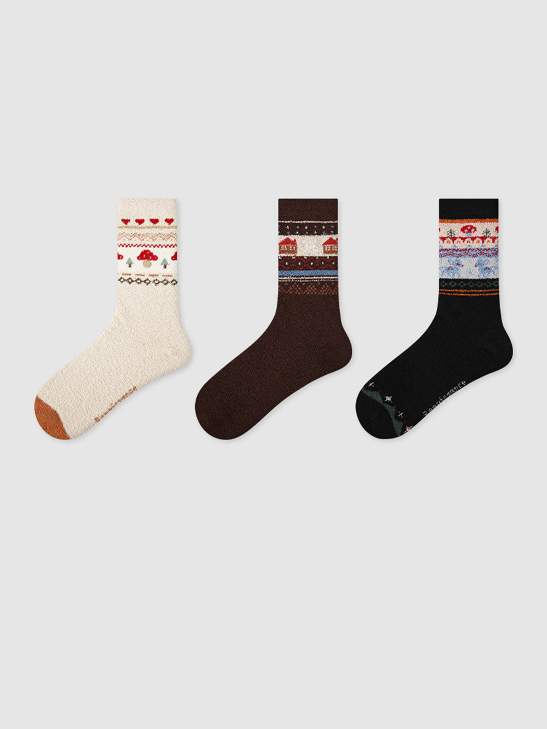 3-Pack Women's Coral Fleece Mid-Calf Socks