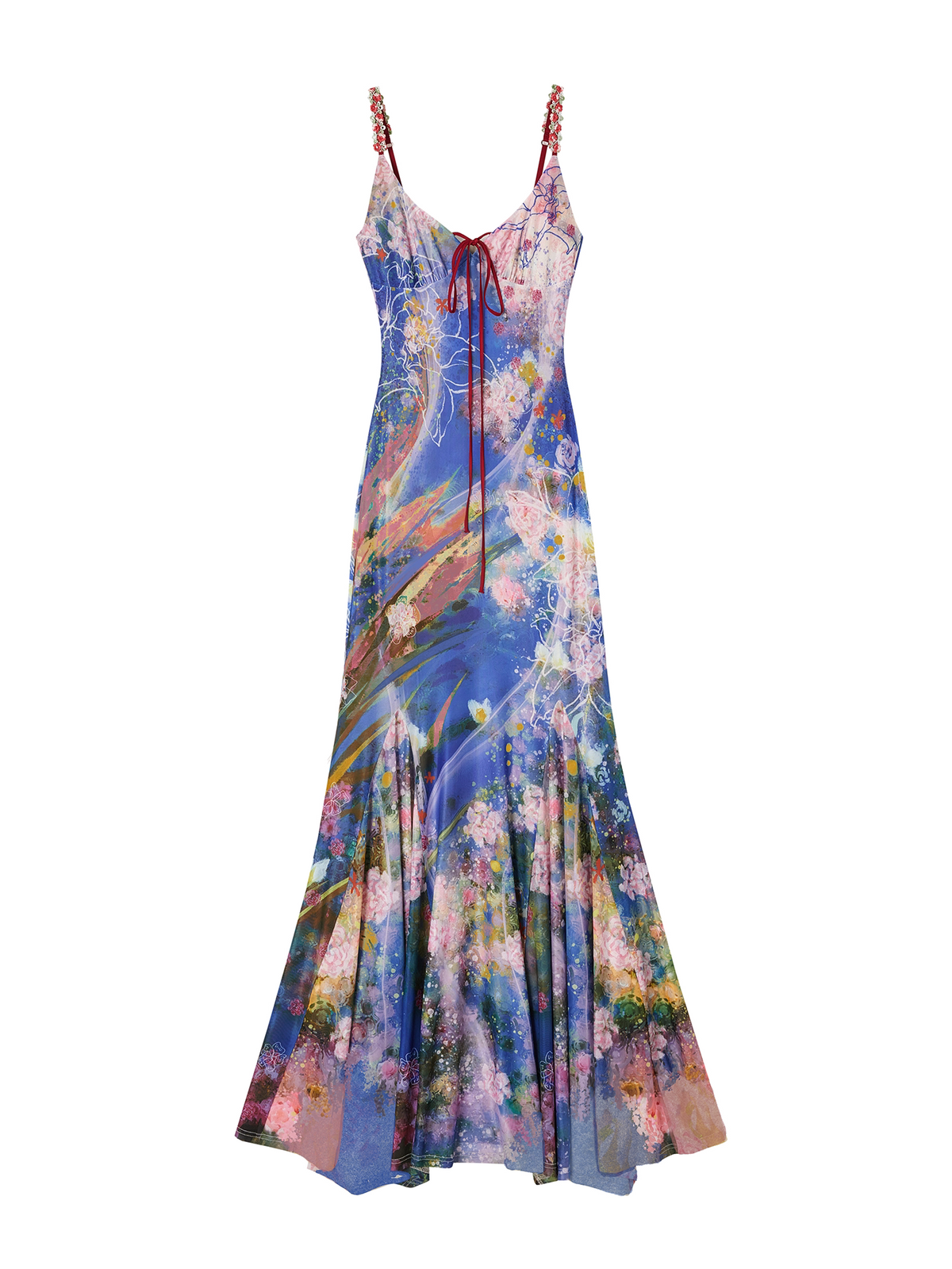 Aquatic Painting Mermaid Slip Dress