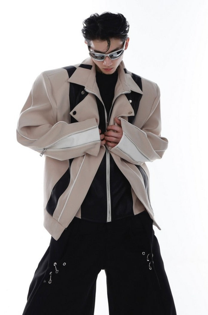 Layered Leather Jacket