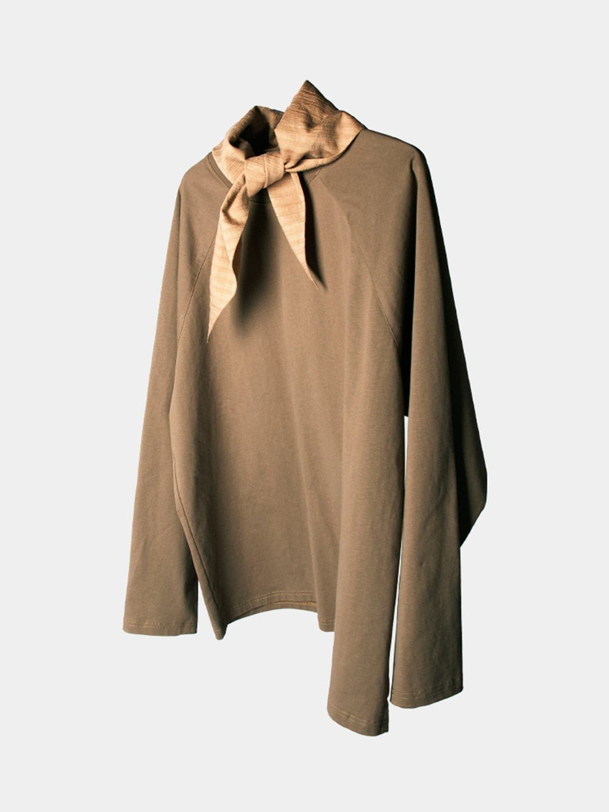 Camel Bow Neck Sweatshirt