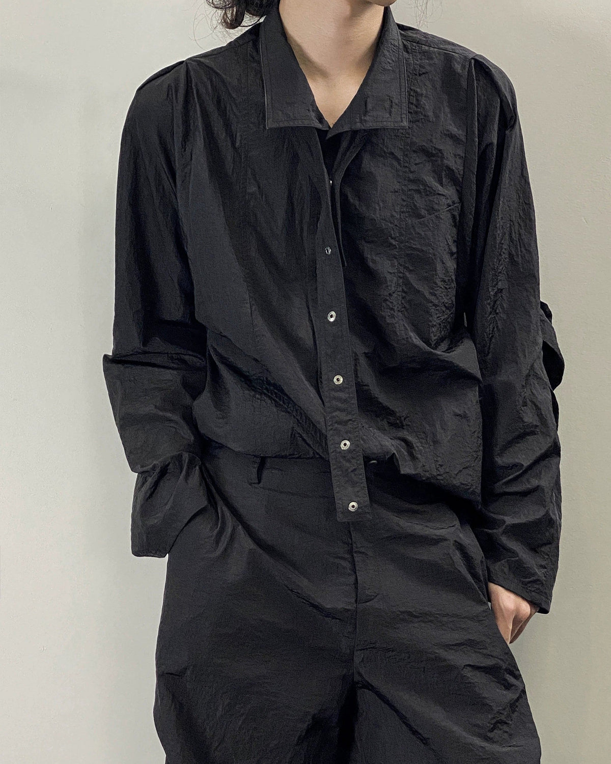 Long Sleeve Shirt With Stand Up Collar