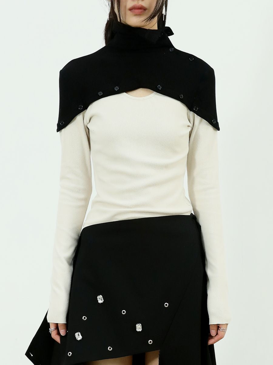 Elevate Bi-Color High-Neck Knitwear