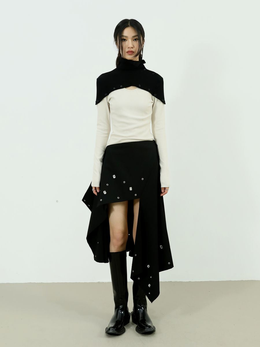 Elevate Bi-Color High-Neck Knitwear