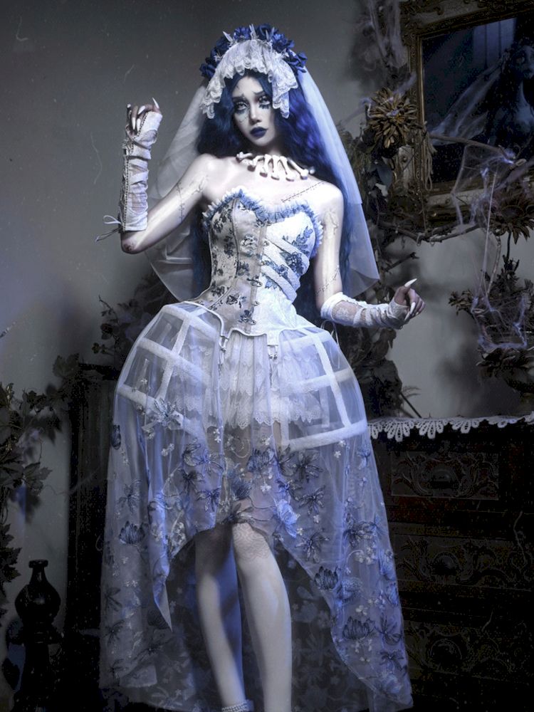 BLOOD SUPPLY White Gothic Corset, Skirt or Set