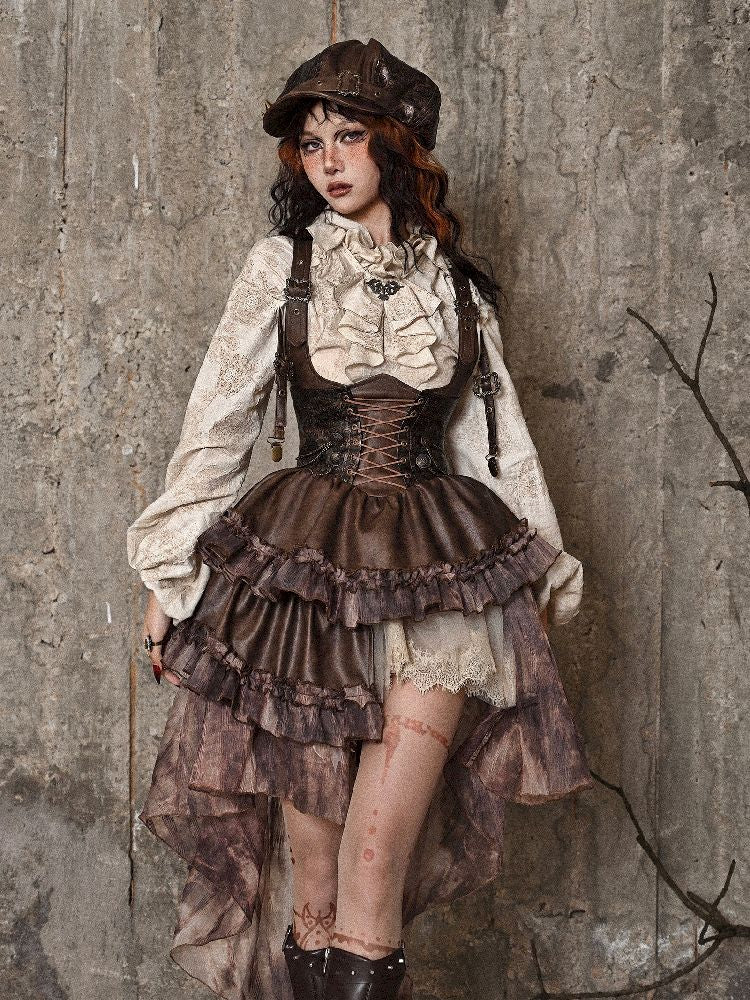 Chest Brace Strappy Trailing Dress