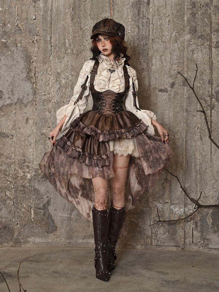 Chest Brace Strappy Trailing Dress