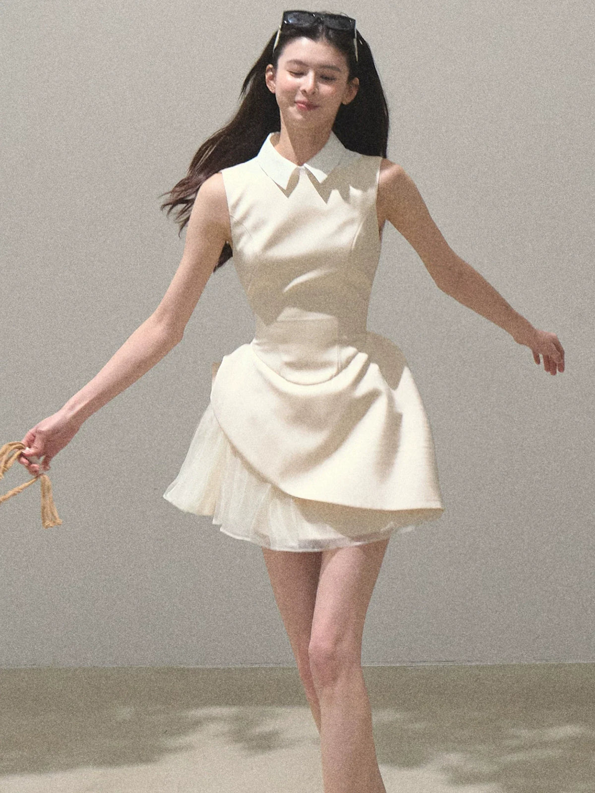Sculpted Draped Mini Dress