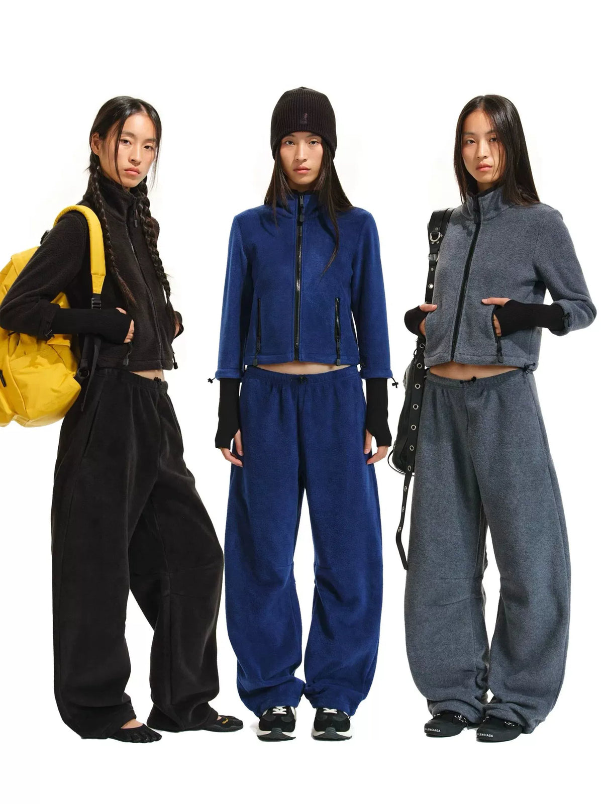 Cropped Fleece Zip Jacket or Curved-Leg Pants