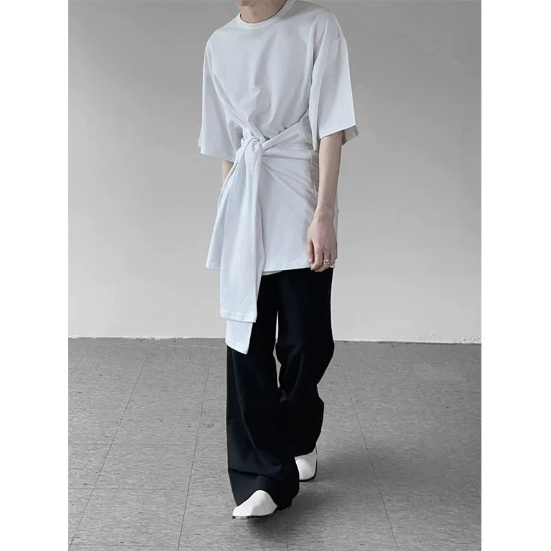 White Sash Wrap Tee