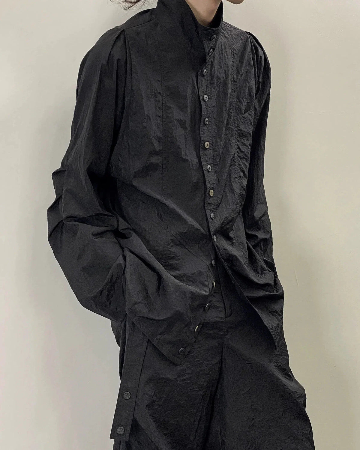 Long Sleeve Shirt With Stand Up Collar