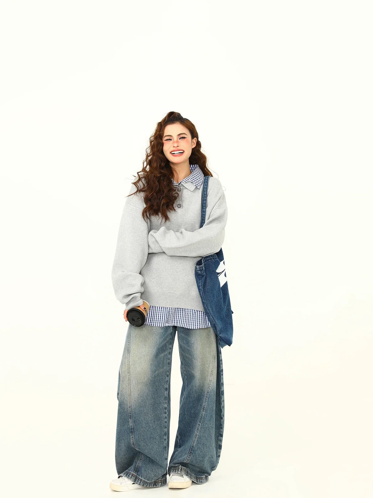 Cloudy Day Oversized Polo Sweater