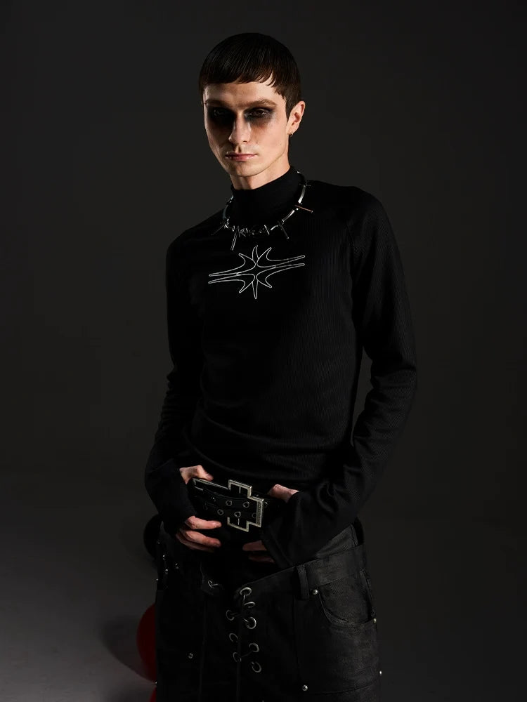 Starlit Rift Gothic Mockneck Top