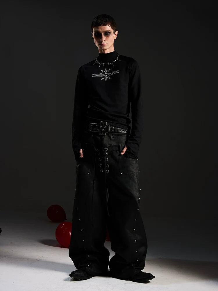 Starlit Rift Gothic Mockneck Top