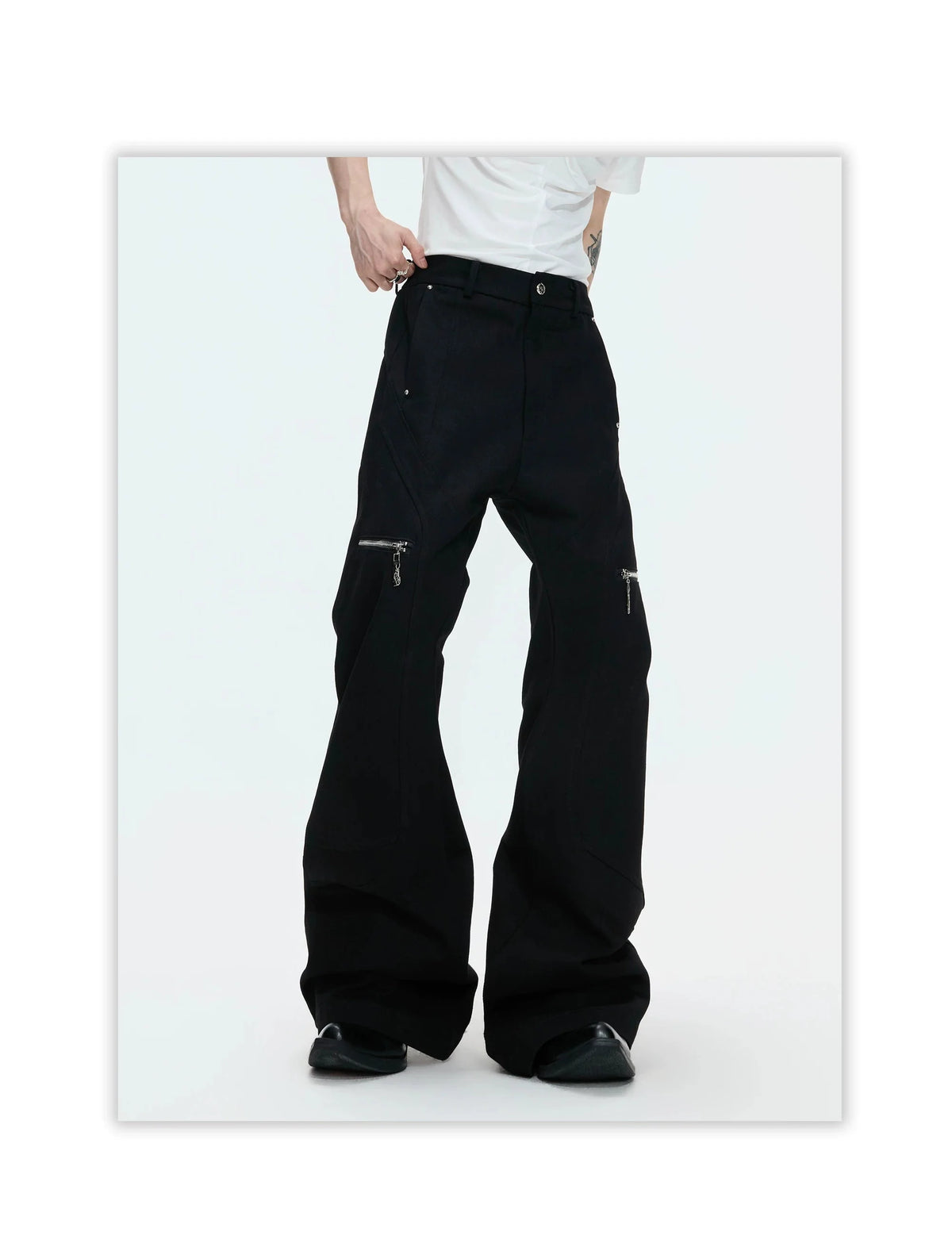 Zip Pocket High Waist Wide Leg Pants