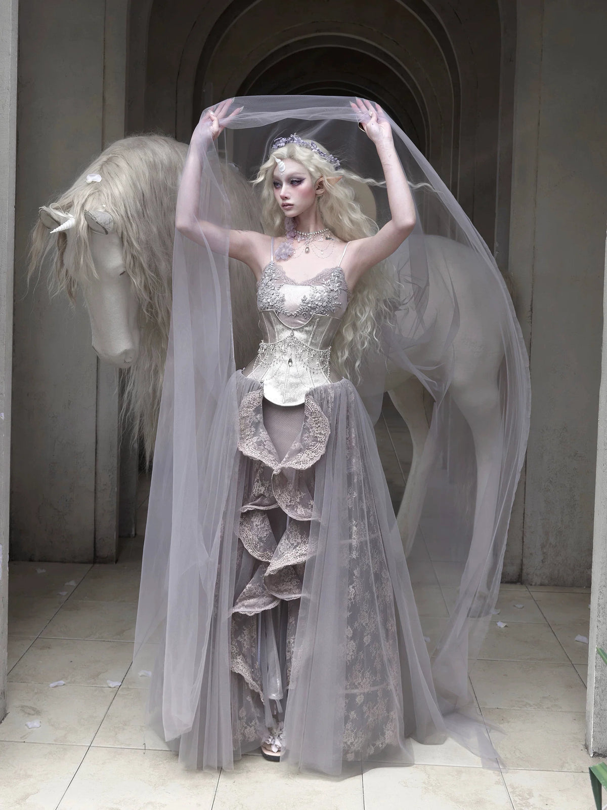 Iridescent Lilac Mermaid Gown