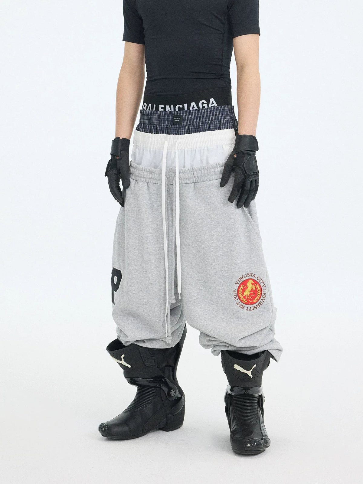 Protocol Double-Waist Stadium Sweatpants