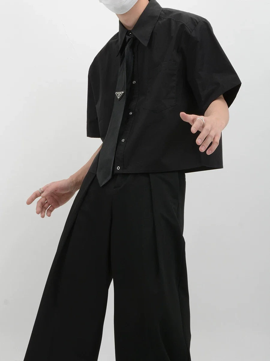 Inkline Cropped Boxy Short-Sleeve Shirt