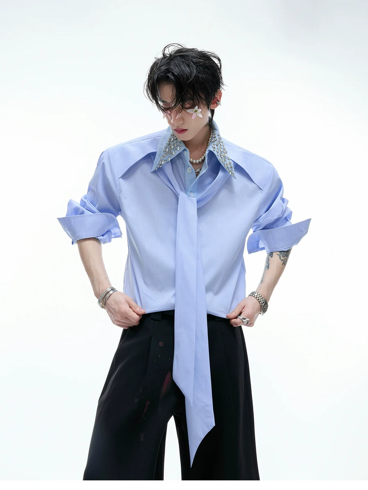 Studded Collar Dress Shirt