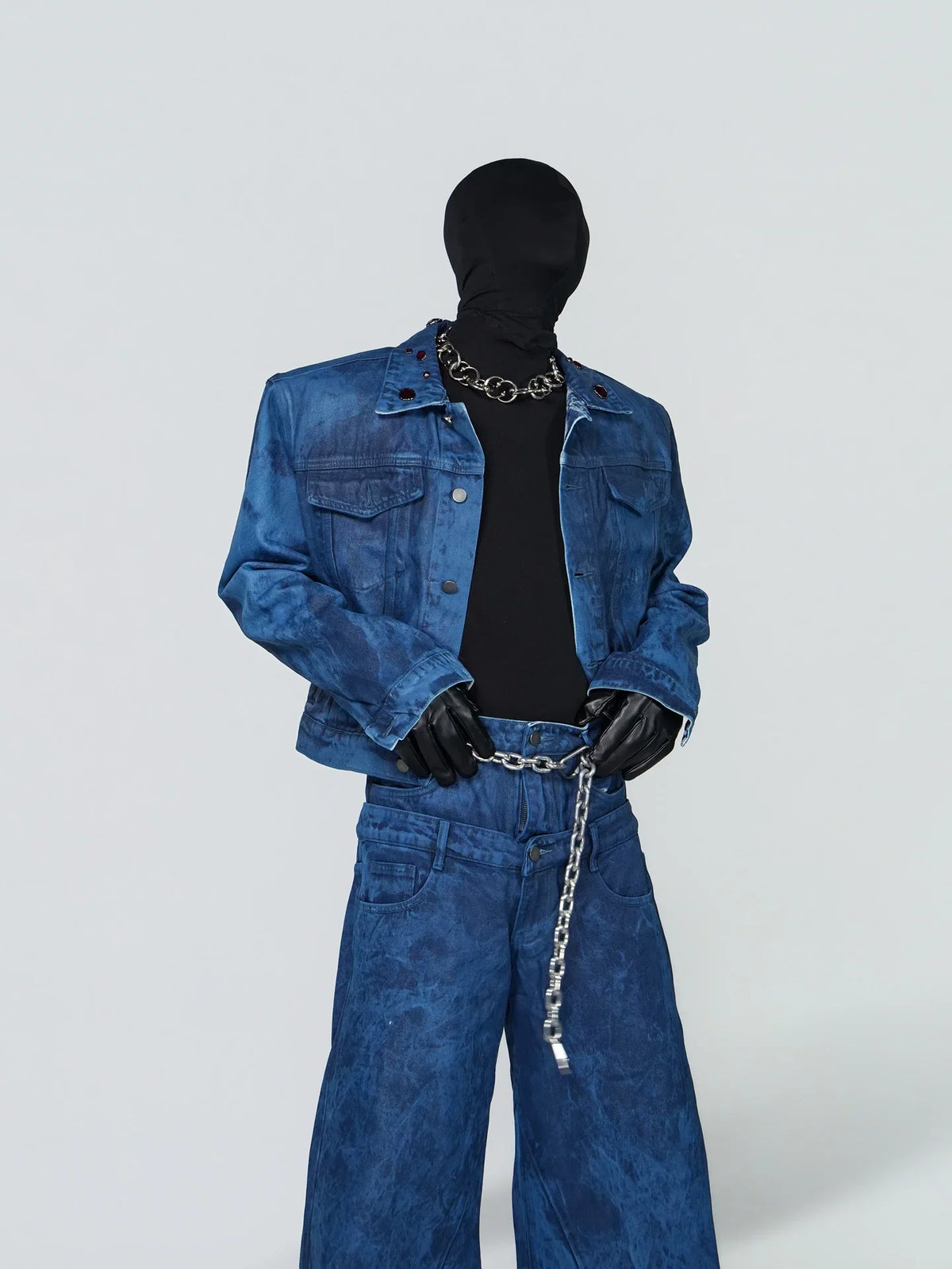 Abyss Signal Grommet-Collar Denim Jacket