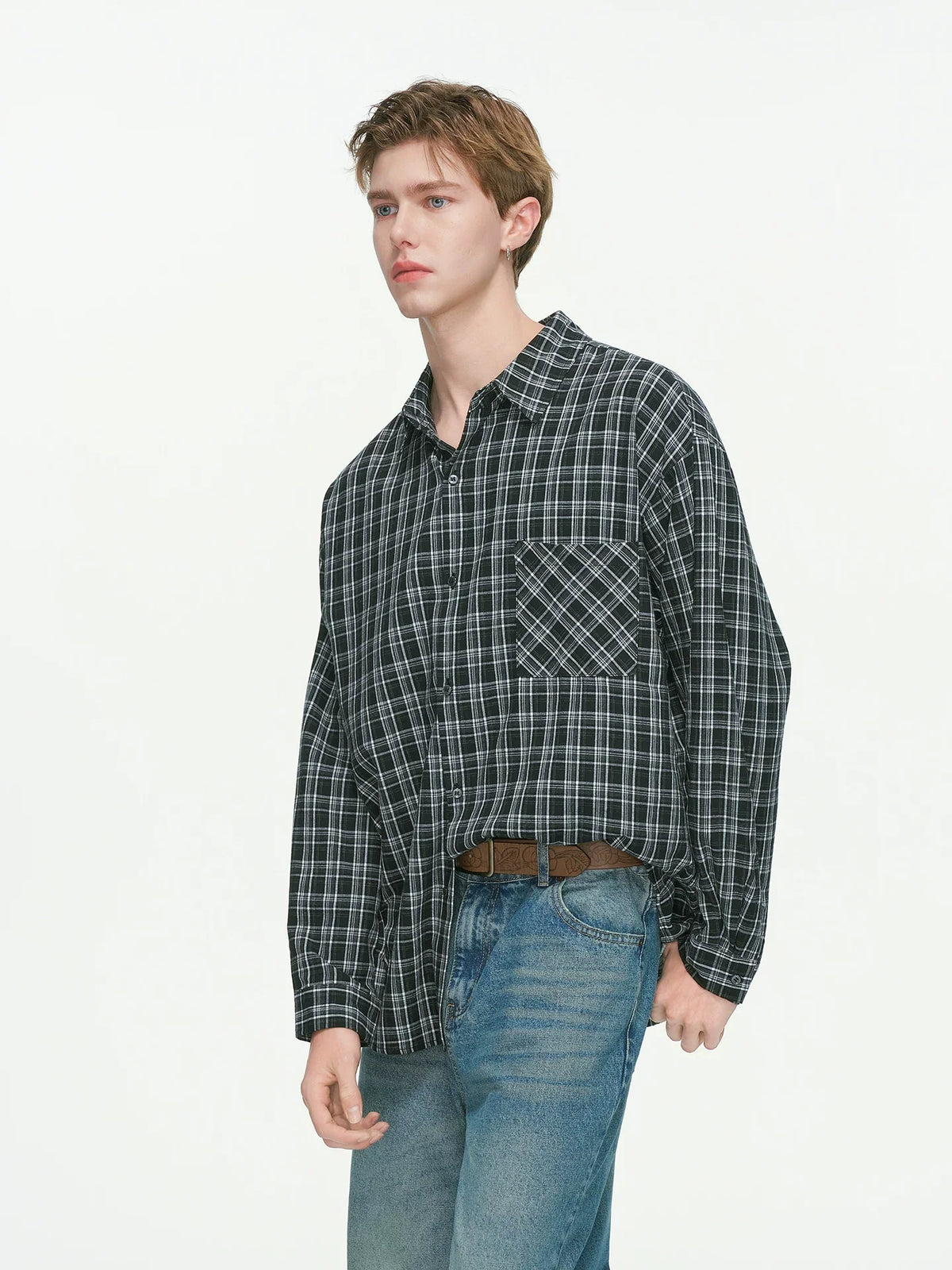 Rust & Coal Oversized Plaid Shirt