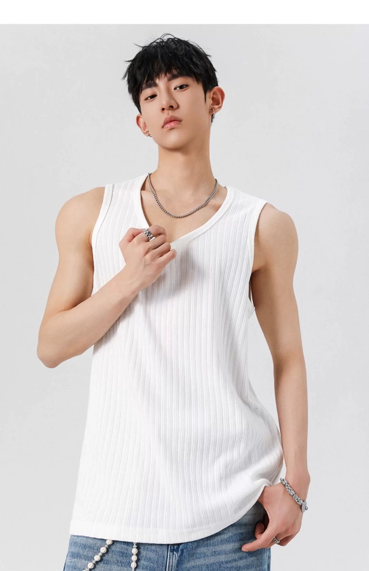 Ribbed Core Longline Tank Top
