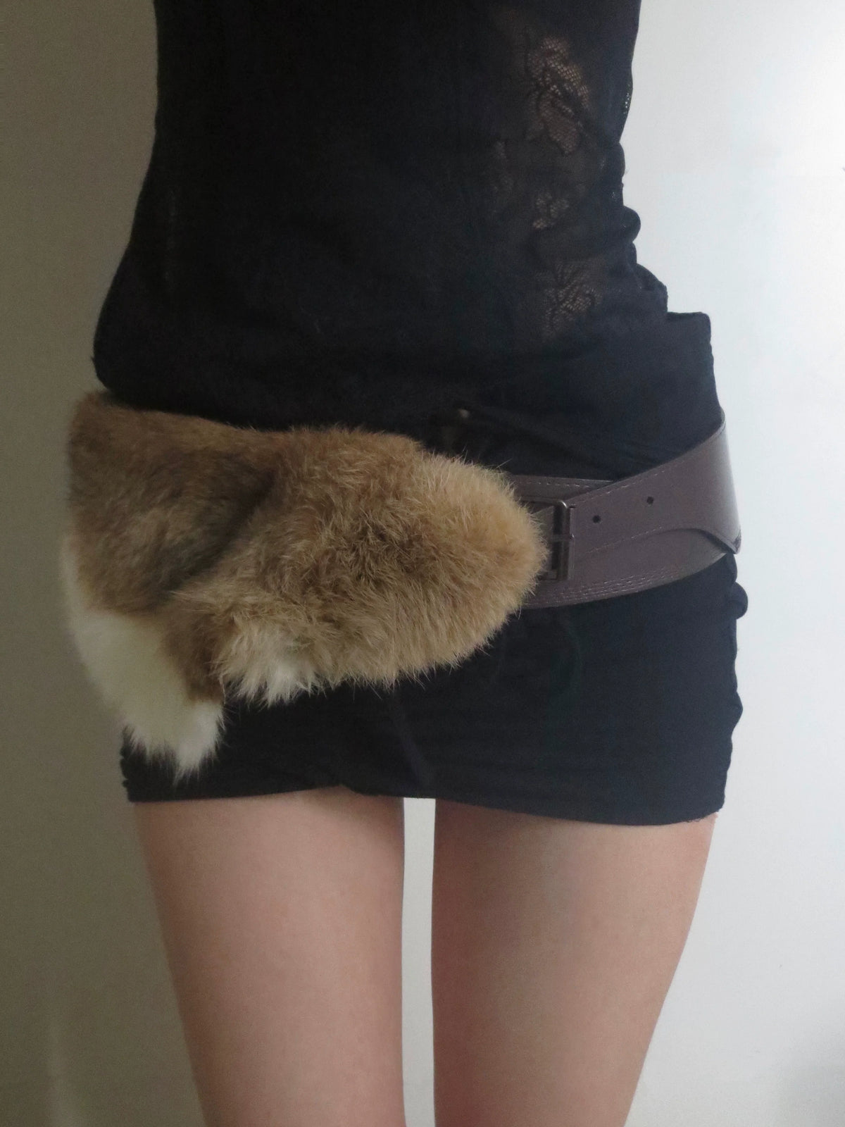 Faux-Fur Belted Waist Belt