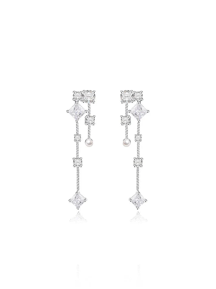 Neon Crystal Tassel Earrings