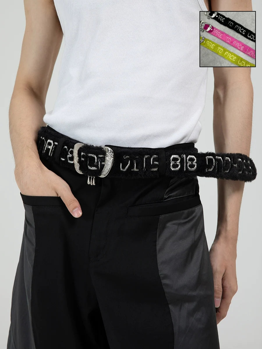 Fuzzy Statement Western Buckle Belt