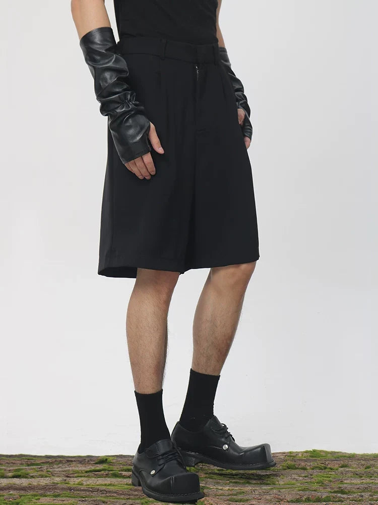 Pleated Tailored Longline Bermuda Shorts