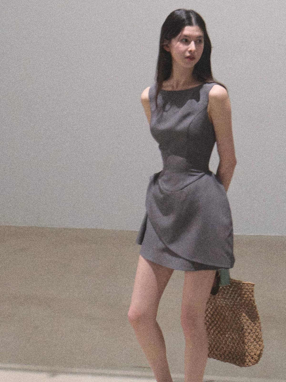 Sculpted Draped Mini Dress