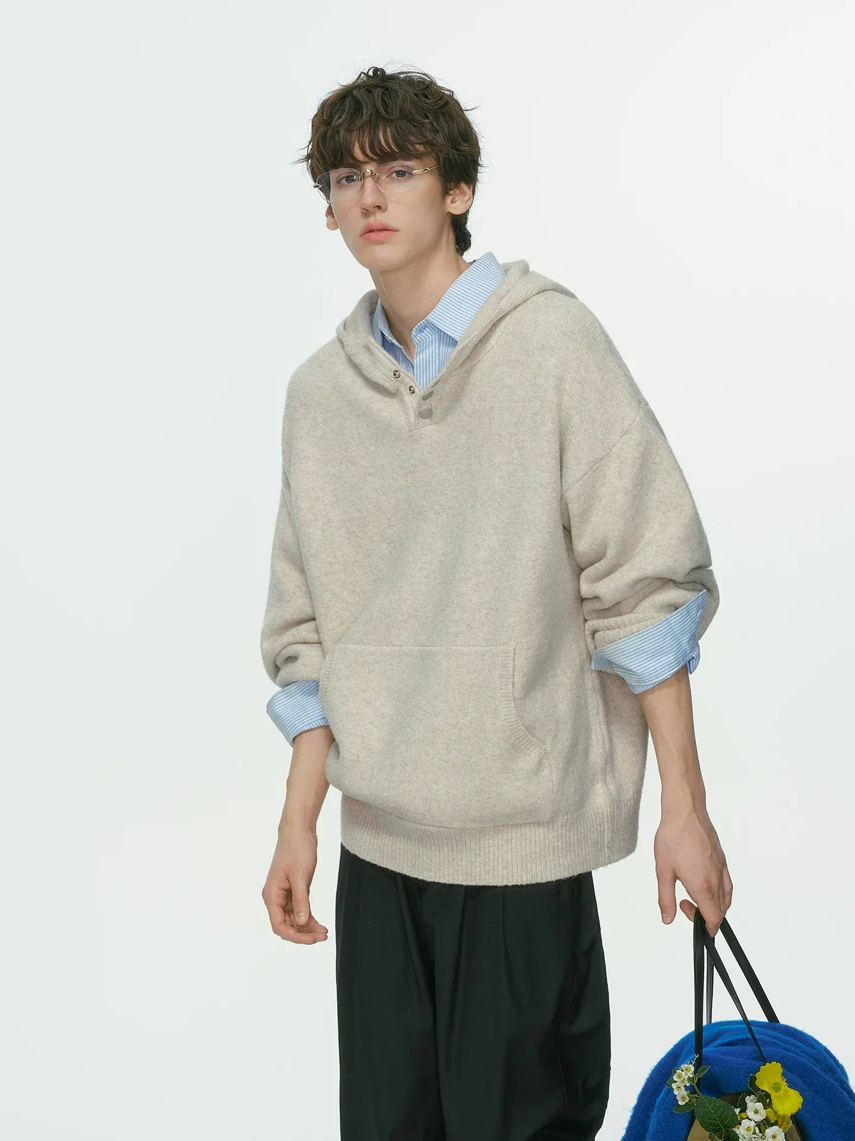 Cocoon Knit Hooded Pocket Sweater