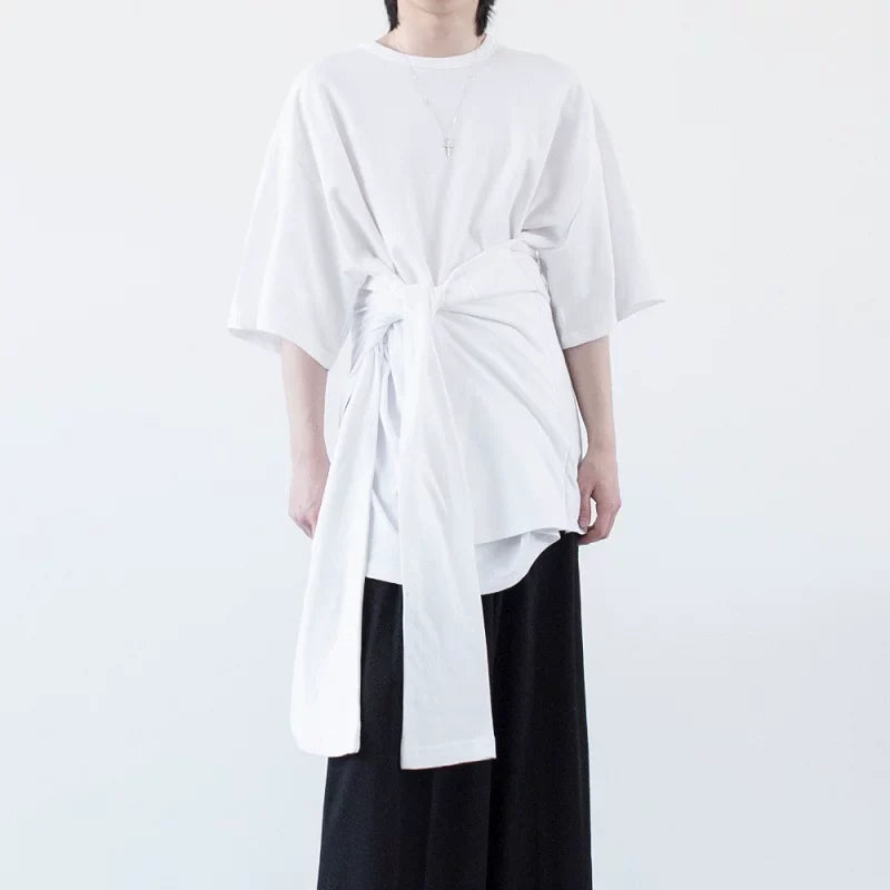 White Sash Wrap Tee