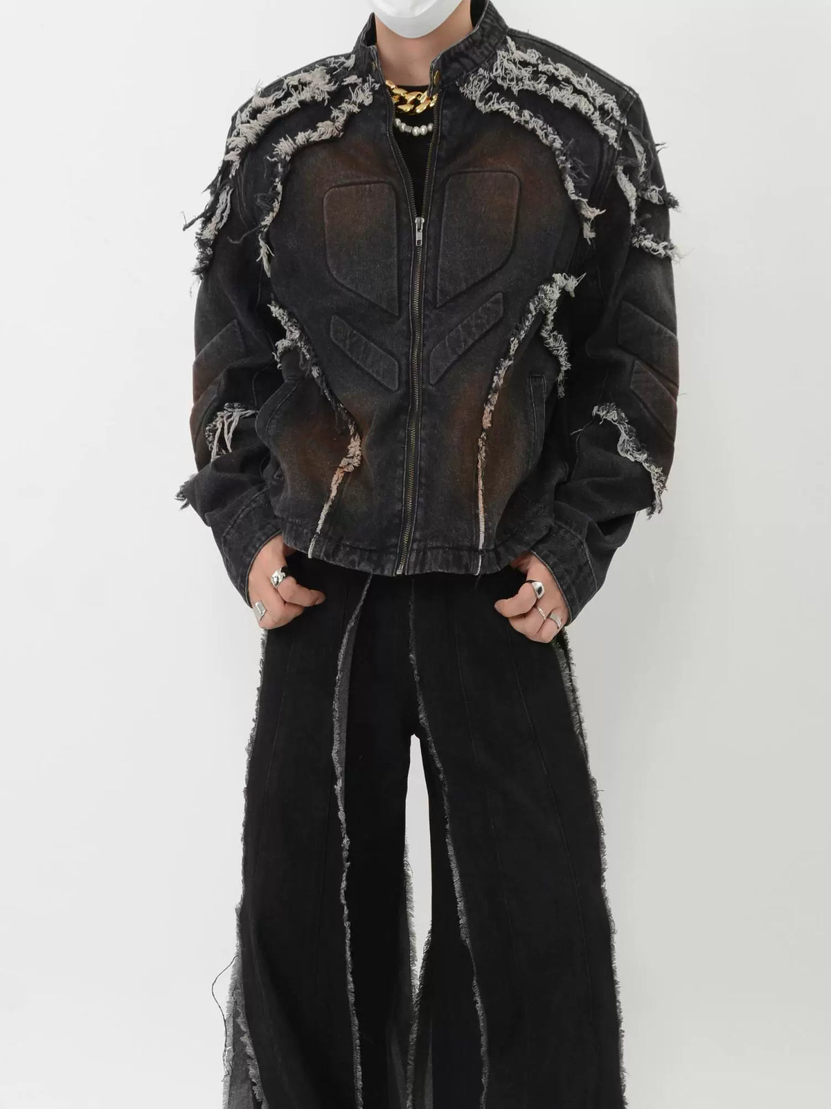 Ember Shard Ruined Denim Jacket