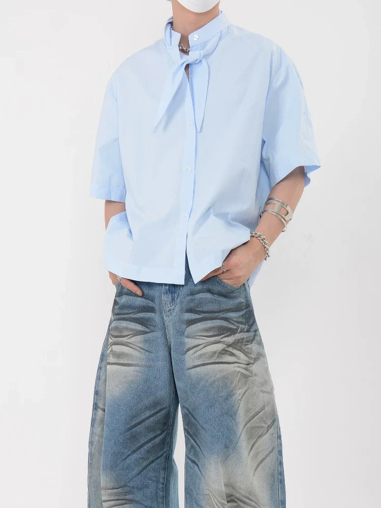 Skyband Knot Collar Shirt
