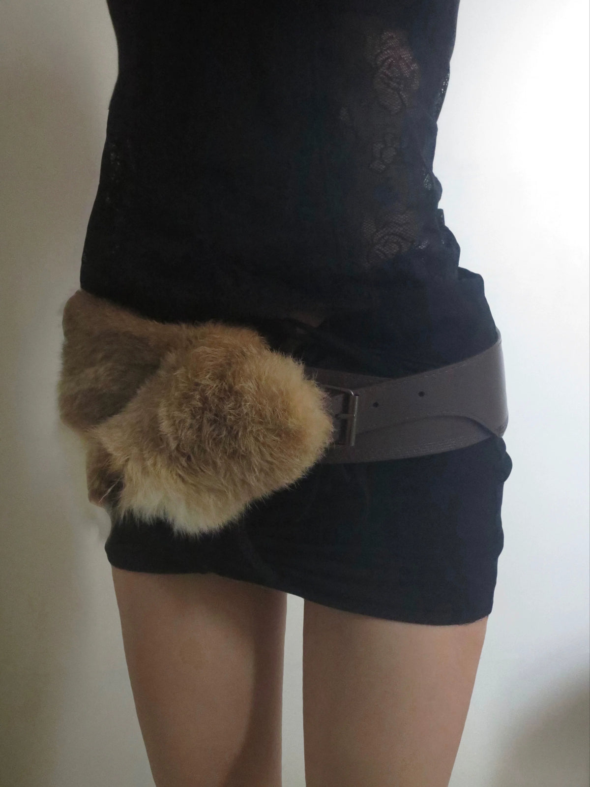 Faux-Fur Belted Waist Belt
