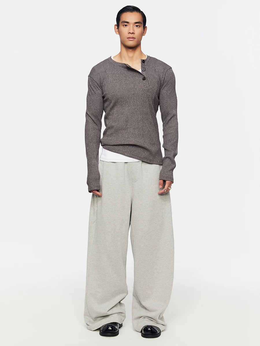AshRidge Button Henley Sweater