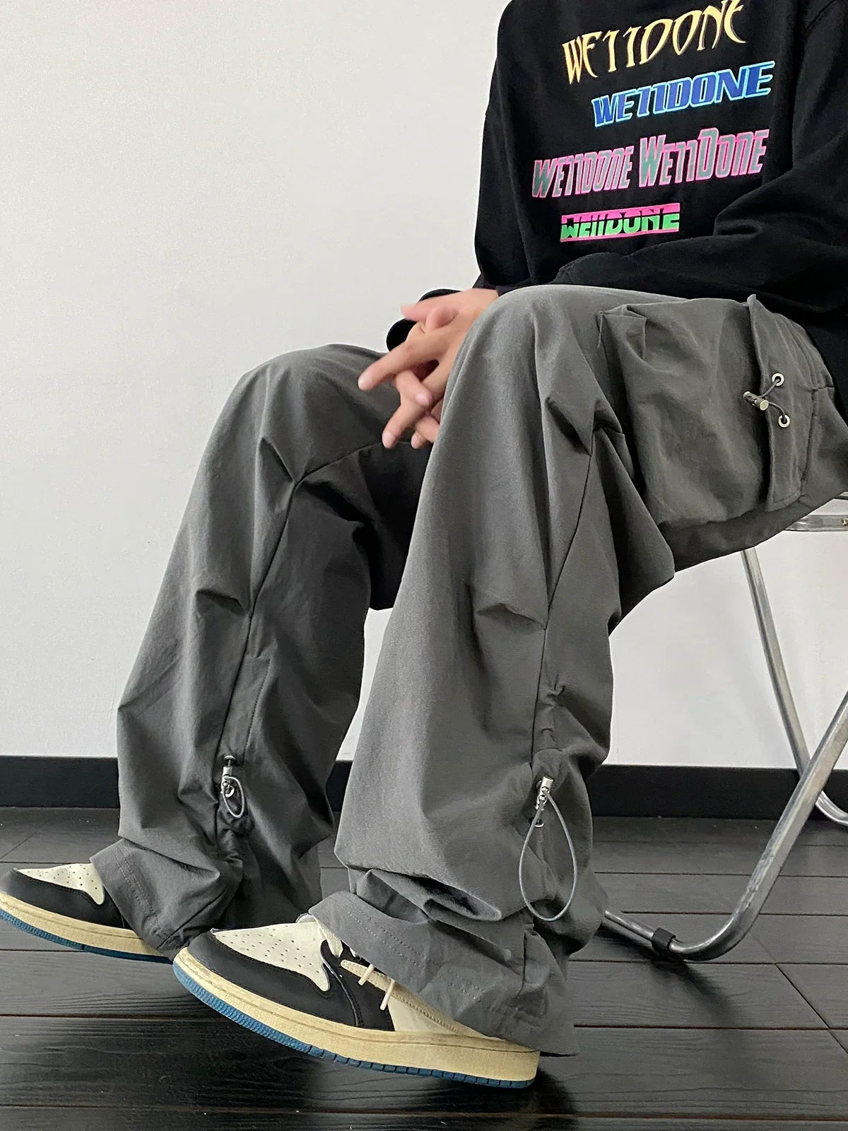 Baggy Black Cargo Street Pants