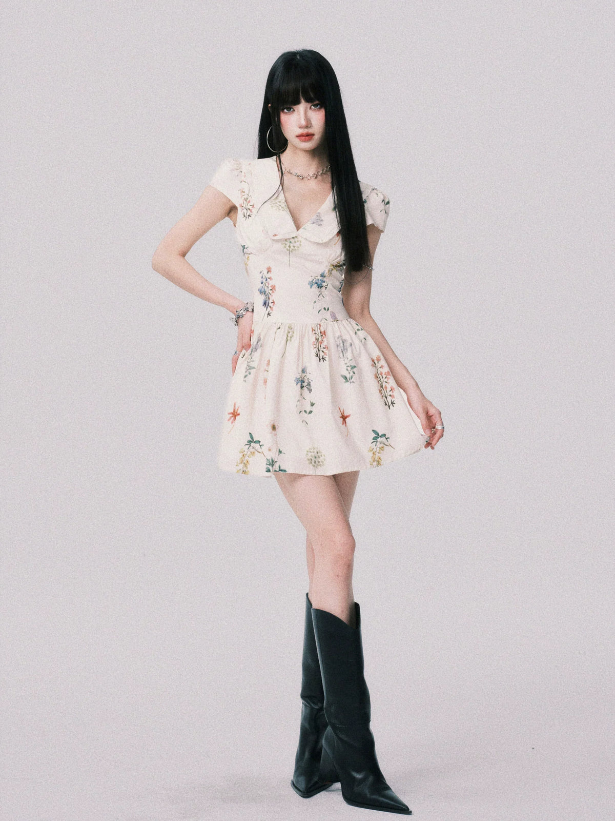 Wildflower Whimsy Collared Mini Dress
