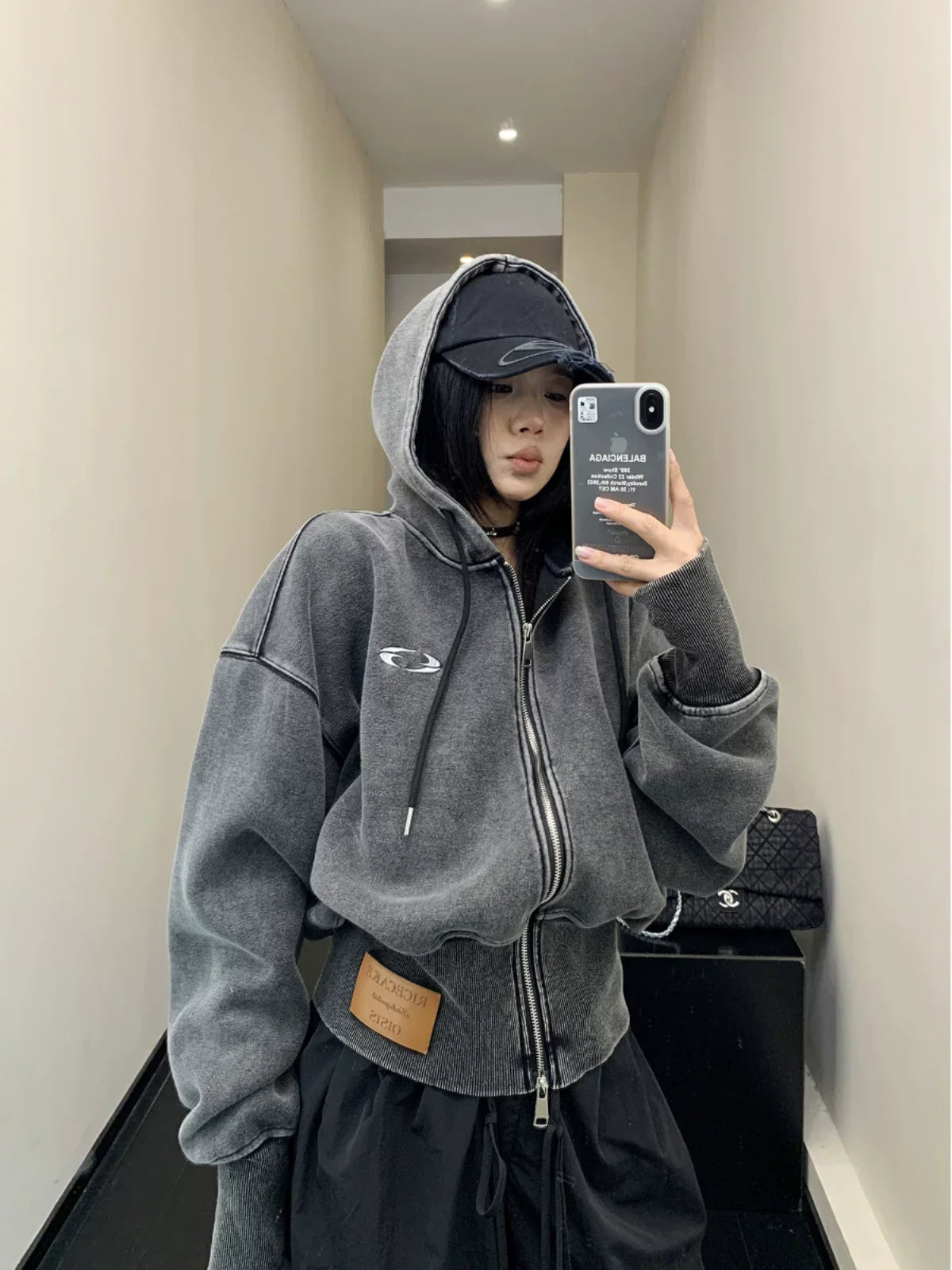 Graphite Orbit Zip Hoodie