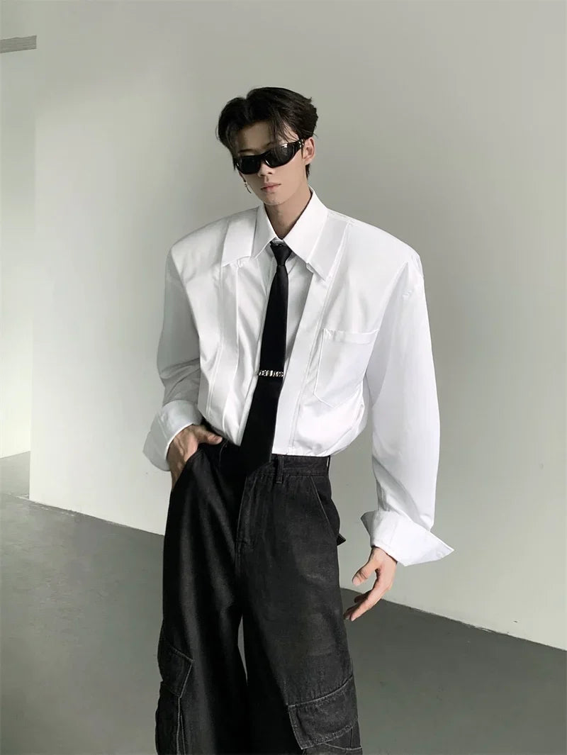 Wide Shoulder Dress Shirt