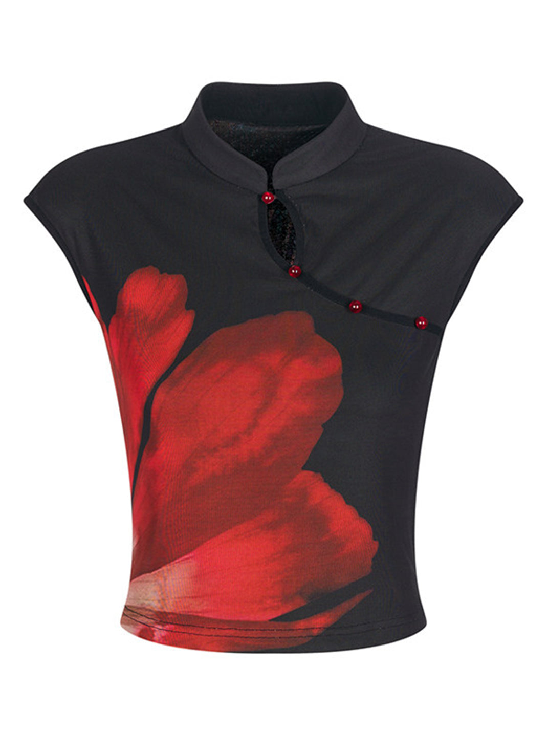 Cheongsam Collar Crop Top