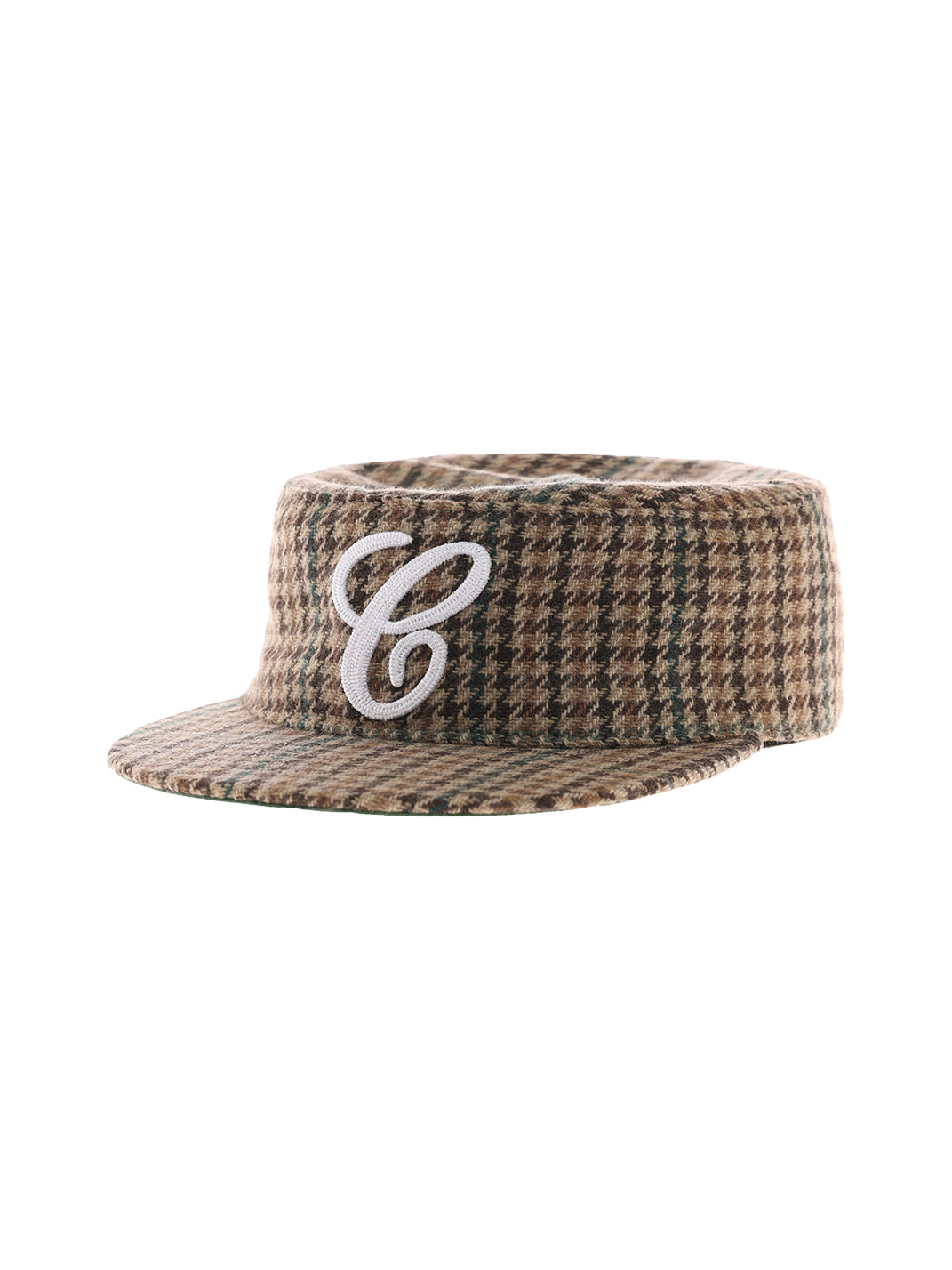 C-Embroidered Flat-Crown Cap