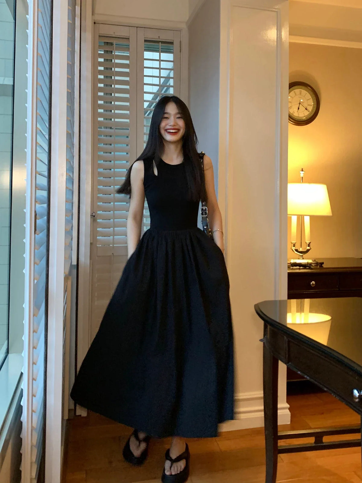 Rib-Knit Drop-Waist Maxi Dress