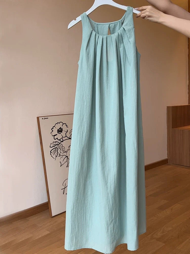 Halter-Neck Beach Maxi Dress