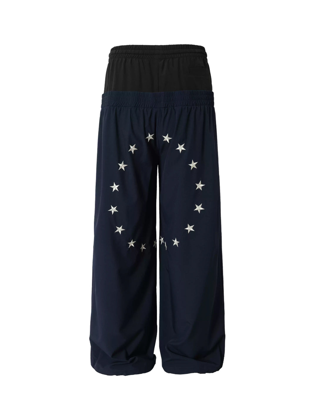 Navy Star Circle Double Waist Sweatpants